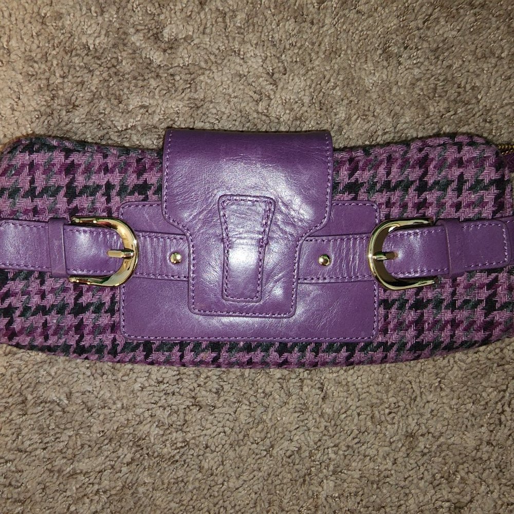 Banana Republic Purple Wool Plaid Clutch